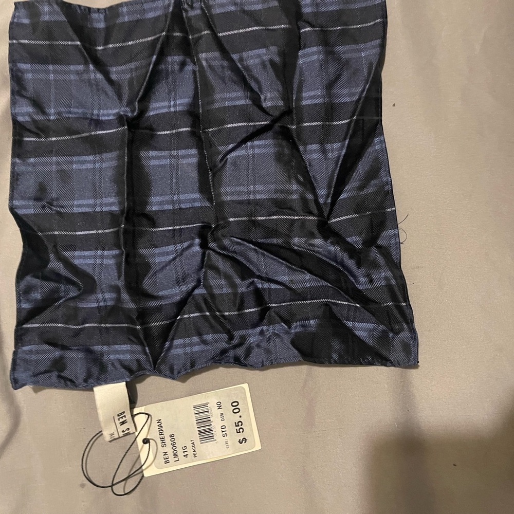 Ben Sherman Blue and Black Pocket Square